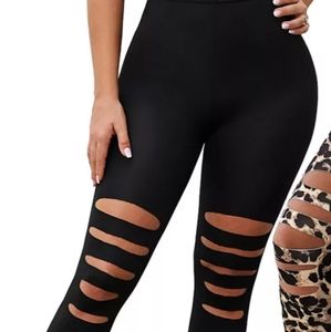 Black Ripped Workout Pants